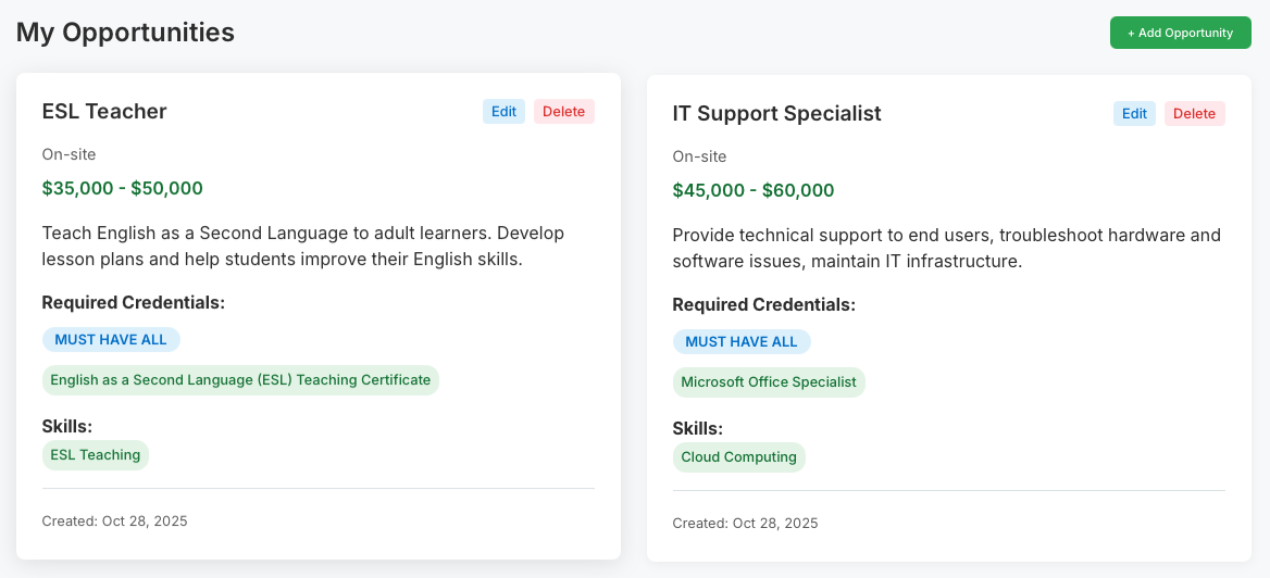 Employer Sceenshot 1